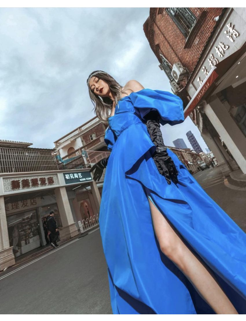 VESTIDO PINKO 100604 AZUL