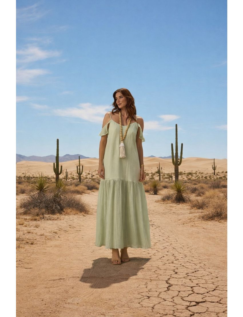 VESTIDO MAXI 6328 ENRUGAD