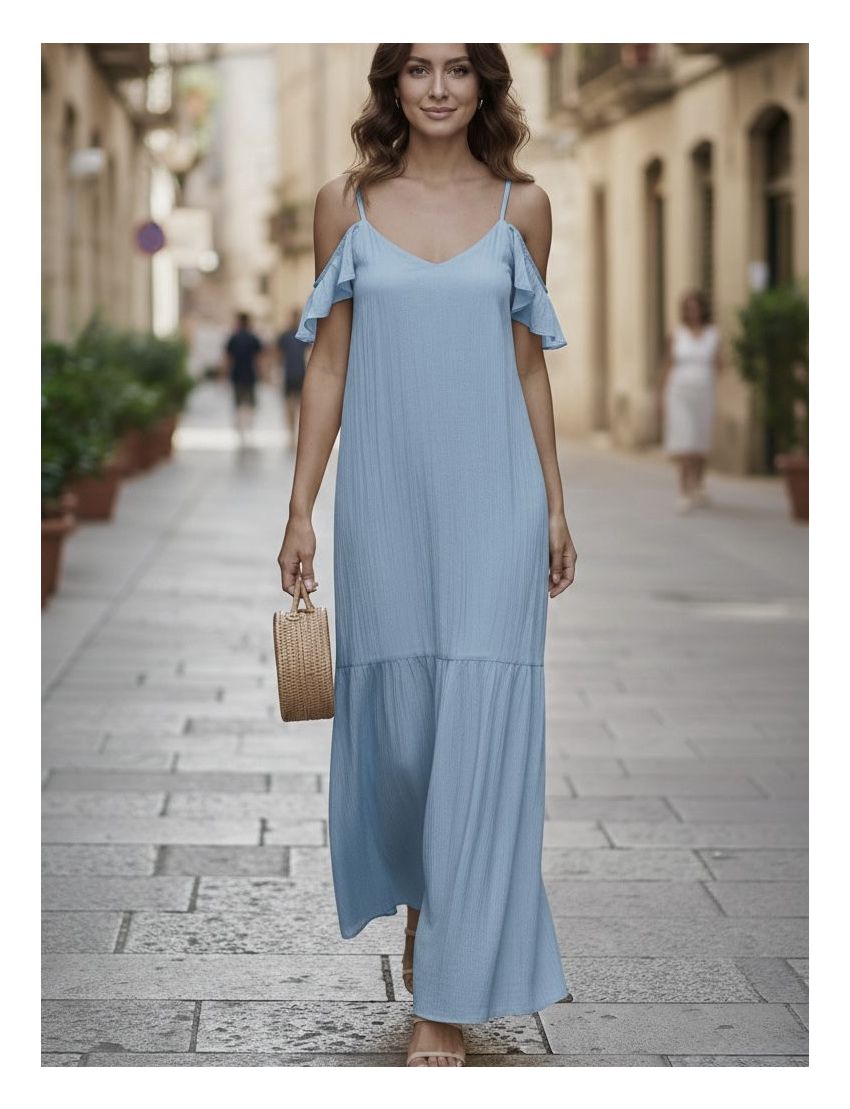 VESTIDO MAXI 6328 ENRUGAD