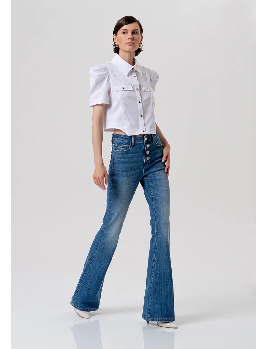 CAMISA CROP ST6028 MAN. C