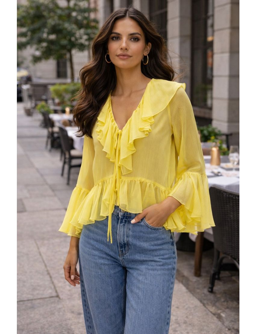 BLUSA 63-2183 C/ FOLHOS